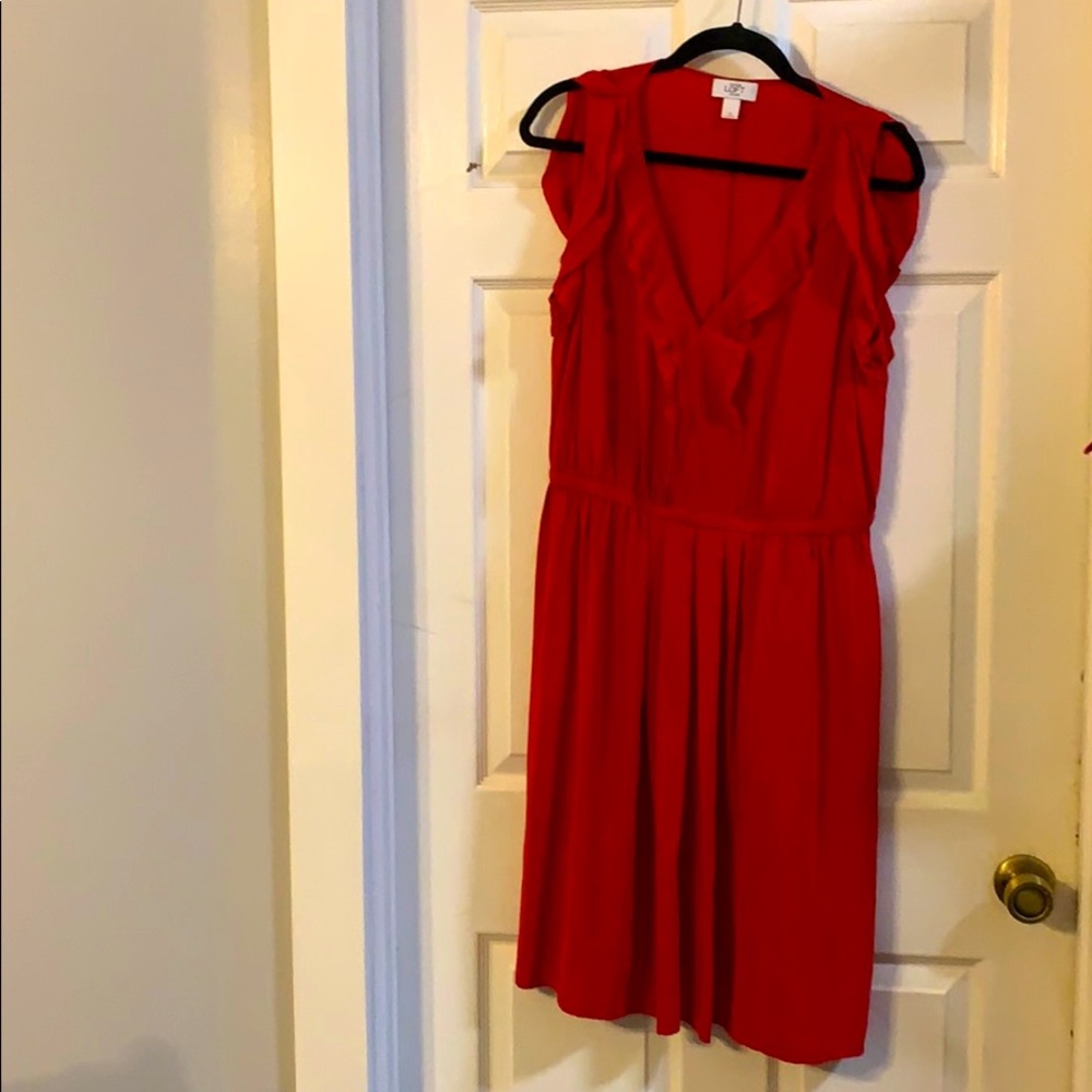 LOFT Silk Red Dress